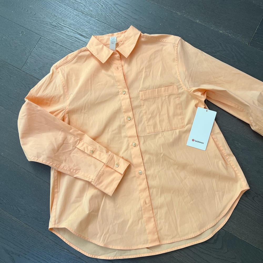 Lululemon Athletica Peach Button-Up Shirt